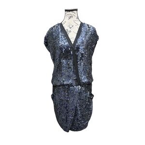 Scotch & Soda Black & Blue Sequin Stardust Dress